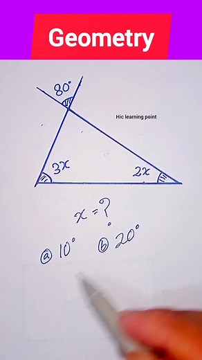 26K views · 80 reactions | Find the value of "x" #geometry #fblifestyle | Hic Learning Point | Facebook