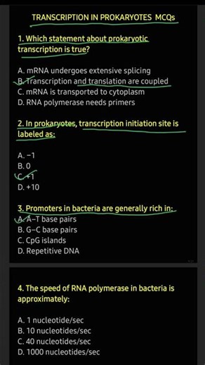CSIR-NET Life Sciences: 10 Important Questions from Transcription#lifesciences #shortvideo#csirnet
