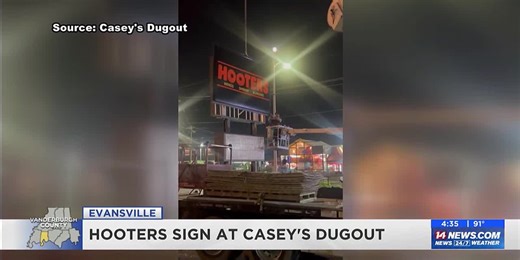 Hooters sign now at Casey’s Dugout