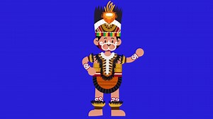 Male Cartoon Papuanese Speaking Loop Animation Cycle Blue Screen