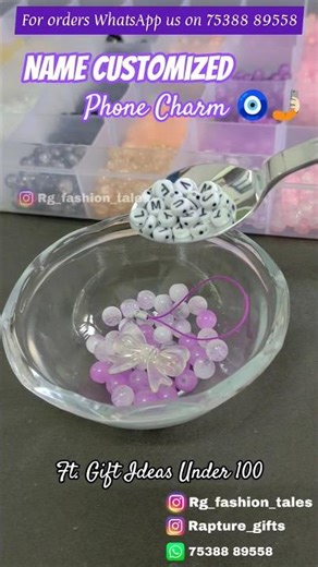 Custom Name Mobile 📲 💖Charm DIY Beaded Phone Strap🎀 |Cute Aesthetic Accessories |Viral Trend💫