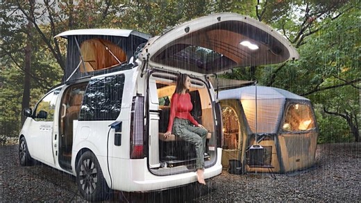 91K views · 2.2K reactions | Camping in the Rain in Our New Roof Pop-Up Campervan and Inflatable Shelter #cooking #forest #reel #rain #Survival #Amazing #bushcraft #asmr #fblifestyle #camping | Tanvir | Facebook