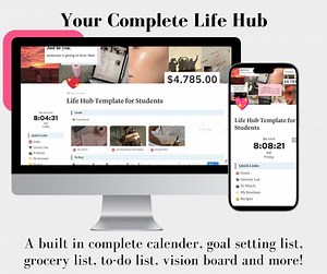 Life Hub for Students | Aesthetic Blue Notion Template | Planner, Goal Setting, Recipe Hub, Movie Tracker, Calendar & More - Etsy