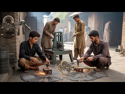 The Hidden Craft of Rural Pakistani Workers Made Lock Keys - Amazing Manufacturing Process