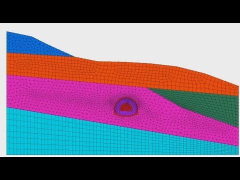 Geometry and Mesh in FLAC3D 7.00 using the Extrusion Version 7.00 (English Subtitle)