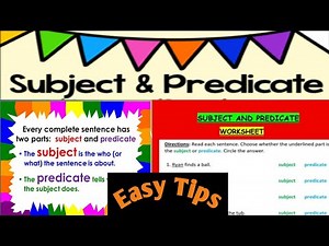 SUBJECT AND PREDICATE WORKSHEETS
