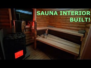 Making small dovetail log cabin/sauna. What makes a cabin a sauna? Interior built, 13