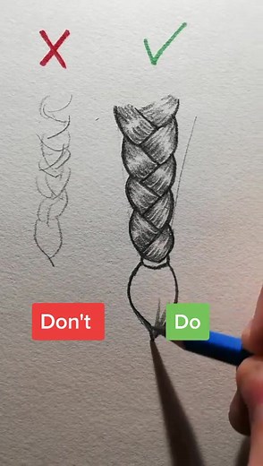 How to draw braids💇‍♀️ #foryou #fyp #ezdraw