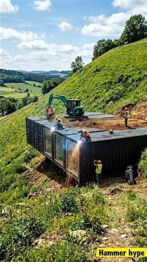 Building a Secret Container Mansion INSIDE a Mountain! ⛰️🛠️