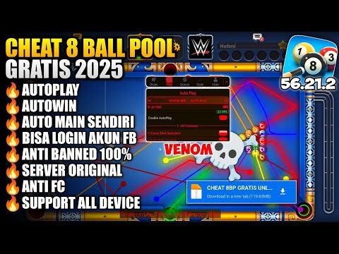 VENOM☠️CHEAT 8 BALL POOL RASA VIP GRATIS TERBARU 2026 GARIS PANJANG AUTO PLAY
