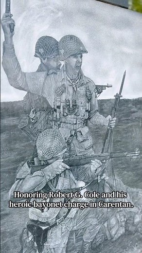 Honoring Robert G. Cole and his heroic bayonet charge in Carentan. #ww2history #hero