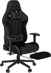 ANDASEAT Jungle 2 Gaming Chair with Footrest - Premium Ergonomic Office Desk Chairs Leather with Neck and Lumbar Back Support Pillow Gaming Seat