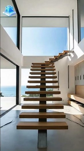 Floating Staircase Installation Time-Lapse ✨🪜 | Modern Luxury Interior Build #shorts #trending #diy