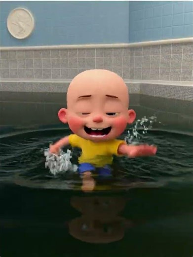 caillou goes swimming in this dirty black swimming pool and dad grounds caillou in home