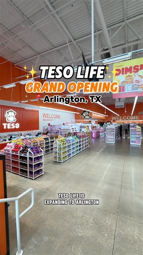 #ad @TESO Life is officially opening in Arlington TX! 🎉 This new location is going to be my new playground because I am love with how big this store is! TESO Life is an Asian department store that offers so many products including - Makeup - Skincare - Character Merch - Beauty Products - Houseware products - Asian Foods, Snacks & Drinks - Blind Boxes - Plushies - DIY Minature Kits - Figurines -and so much more! Grand opening is happening on May 29th! Check out their Grand Opening Promotions inc