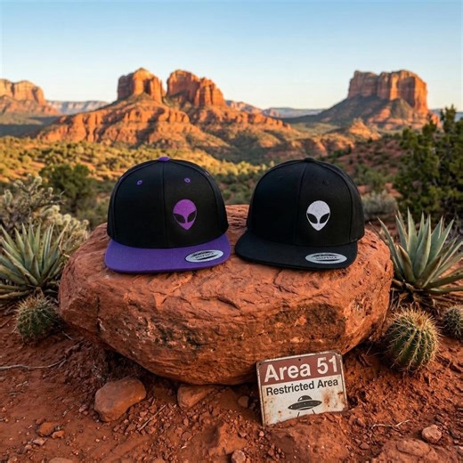 Alien Embroidered Cap, UFO Space Hat, Two Tone Snapback, Sci-fi Gift for Men, Extraterrestrial Flat Bill Hat, Festival Streetwear Cap - Etsy