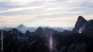 Panorama of Grand Jorasses, a mountain in the Mont Blanc massif within the French Alps