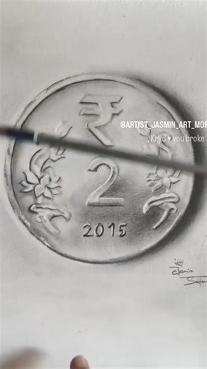 ✨🪷realistic coin drawing on paper... #art #drawing #realisticdrawing #money