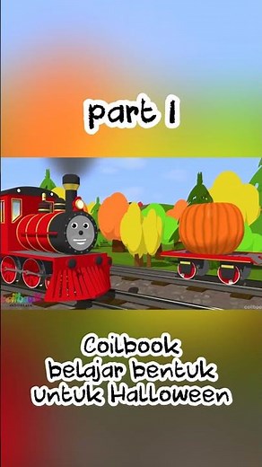 🎃 WITH SHAWN THE TRAIN LEARNING HALLOWEEN SHAPES PART 1 #coilbookindonesia #animation #shorts