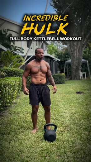 The INCREDIBLE HULK Full Body Kettlebell Workout This one is super simple but will catch up to you quick Grab YHE HEAVIEST KETTLEBELL YOU CAN FIND I’m using 100lbs/45kg Here’s the work: - 5 Horn Push Ups - 5 Bend Over Rows - 5 Goblet Squats - 5 Swings Rest 30-60 sec Repeat as many times as possible in 20 minutes Believe it or not this one took me OUT Save this one and run it up! #kettlebell #fullbodyworkout #fitat40 #hulksmash #incrediblehulk | Curtis Washington