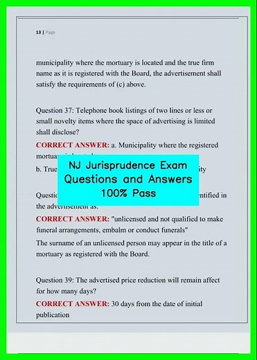 NJ Jurisprudence Exam Questions and Answers 100% Pass video