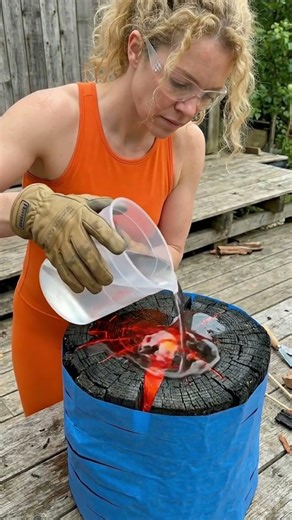 Lava Epoxy & Resin Stump Table | Molten Wood Transformation Timelapse