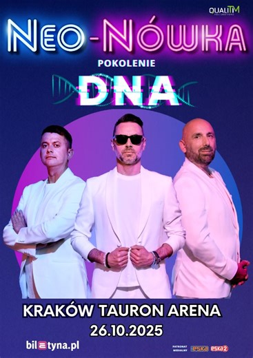 🎭 Neo-Nówka z nowym programem “Pokolenie DNA” w Krakowie! Gotowi na wieczór pełen śmiechu i trafnych obserwacji o polskiej rzeczywistości? 😄 📅 26 października 2025 (niedziela) 🕓 Godz. 18:00 📍 TAURON Arena Kraków. | Biletyna - kabarety