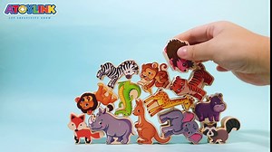 Atoylink Wooden Stacking Toys Animal Stacking Blocks for Toddlers Fine Motor Skills Balance Game Montessori Educational Toys for 3 4 5 Year Old Kids Boys Girls Birthday