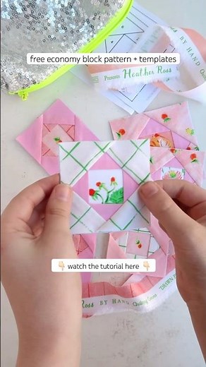 Free economy block templates (3 sizes) + pattern for Beginners to Foundation Paper Piecing #sewing