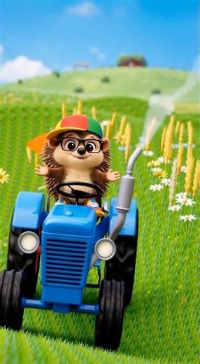 Їжачок Бодя їде на синьому тракторі 🚜🦔 Весела пісенька для дітей! 🎶