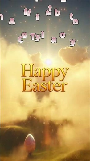 Easter Aerial Sweep — Cinematic 6s Animation with Glowing “Happy Easter” Text v2