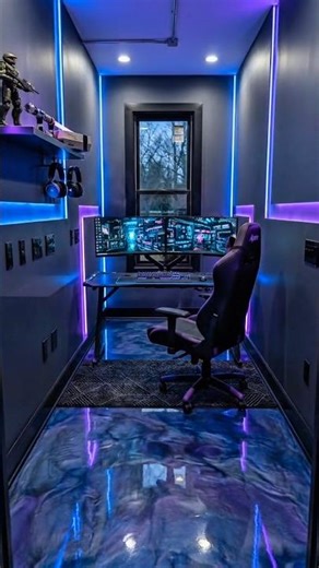 This Gaming Room Floor Is Insane 😳.#epoxy