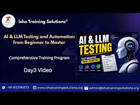 AI Testing Day3 video on 6th July 2026.Contact/WhatsApp us on +91- 9133190573 to enroll