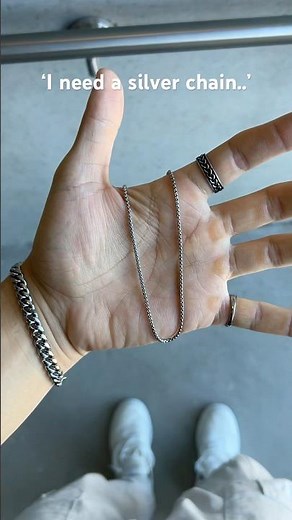 Best minimal silver chain necklace for men (minimal box chain)