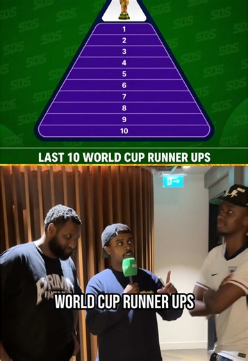 Can you name the LAST 10 World Cup runner ups? 🤔👀 #sds #football #fifaworldcup