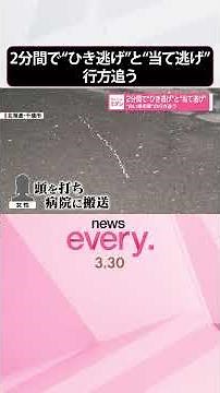 【2分間で2つの事件】“白い乗用車”が“ひき逃げ”と“当て逃げ” 逃げた車の行方追う #shorts