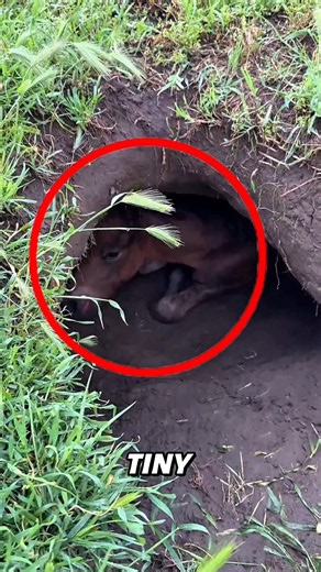 He Rescued a Newborn Foal Trapped in a Deep Hole 🐴🥹 #horse