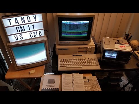 Tandy 1000 monitor comparison and MODE commands for text. CM-11 vs CM-5 #SepTandy #SepTandy2021