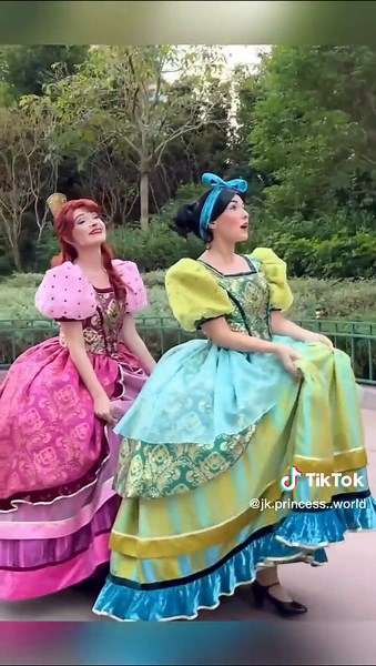 Colorful Fairy Tale Costumes in Theme Park Setting