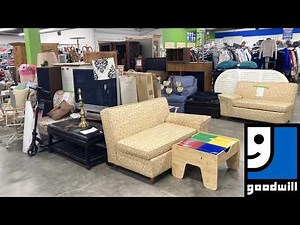 GOODWILL SHOP WITH ME FURNITURE SOFAS TABLES CHAIRS DECOR KITCHENWARE SHOPPING STORE WALK THROUGH
