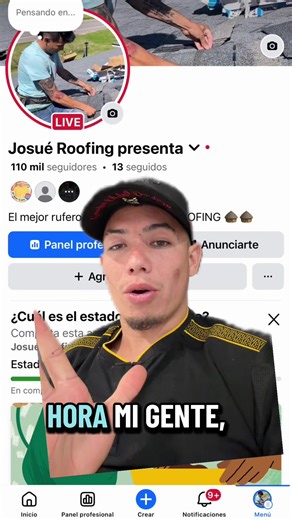 Es pero el apoyo de mis fieles en Facebook #josueroofing #ruferos💯 #construccion #construction #roofing