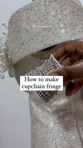 DIY Bead Fringe Tutorial Using Cupchain | Fabric Beading Tips