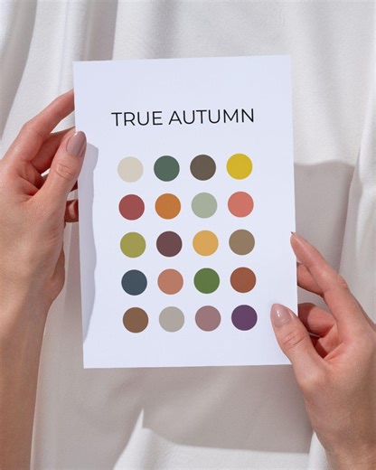 True Autumn Color Palette – Printable 8×10 Digital Download – Seasonal Color Analysis Poster - Etsy