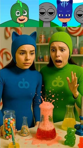 Incredibox Sprunki OC PJ Masks X Gekko Candy Lab Funny Adventure In Real Life!