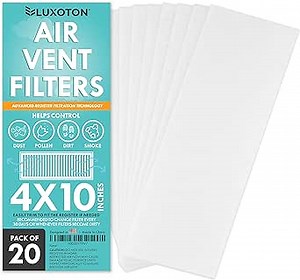 Premium Air Vent Filters for Home - Pack of 20 Pieces 4" x 10" Floor Vent Filters - Electrostatic Reduce Dust, Dirt, Smoke, Pollen, Hair, AC Vent Filter, Floor Register Filter, Home Vent Filters