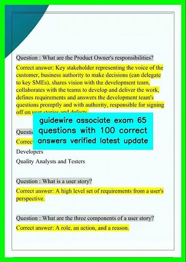 guidewire associate exam 65 questions with 100 correct answers verified latest update video