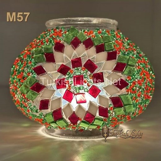 Medium Size Turkish Mosaic Replacement Globes for Chandeliers, Floor Lamps & Table Lamps (No. 2)