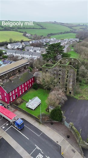 Belgooly mill is the large, historic ruin located in the village of Belgooly. It’s one of the most striking remnants of 19th-century industry in the local area and is a building of both historical and architectural interest. The mill was built in 1832 by a flour miller named Peter Downing. In 1872, the mill buildings were leased to the South of Ireland and County Cork Distillery Company, which converted them into a whiskey distillery. This operation, however, lasted only about a decade before go