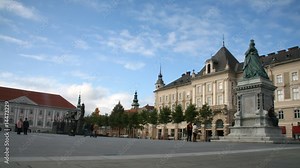 Central Square in Austria. Time lapse.