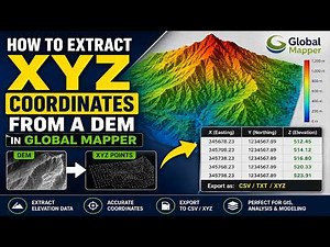 How to Extract XYZ Elevation Coordinates from a DEM in Global Mapper | Easy GIS Tutorial